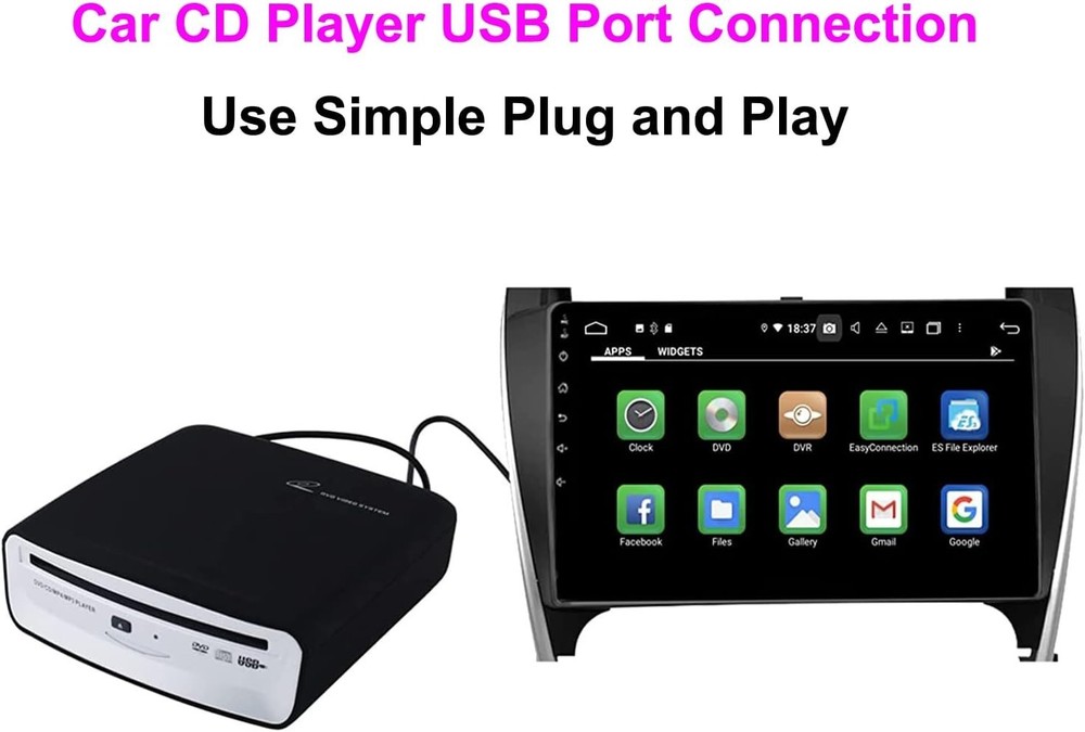 Universal Car USB CD Player Portable External Disc Drive for Android Navigation