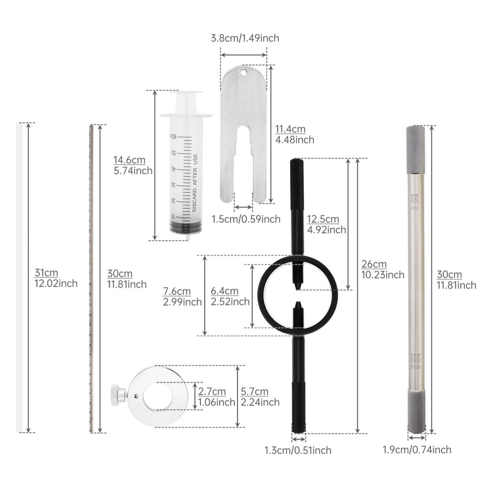 Motorcycle Fork Oil Level Tool, Fork Spring Compressor and Damper Rod Bleed Tool
