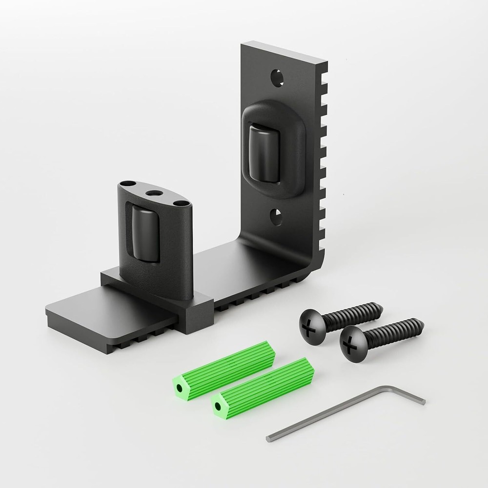 CCJH Upgraded Adjustable Floor Guide Suitable for Sliding Barn Doors,Black