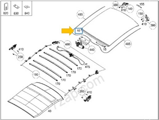 Smart For Two 450 Convertible OEM Smart Convertible Top Front Part