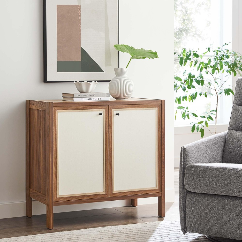 Modway Capri 33 Inch Sideboard Walnut, Hallway or Entryway Storage Cabinet