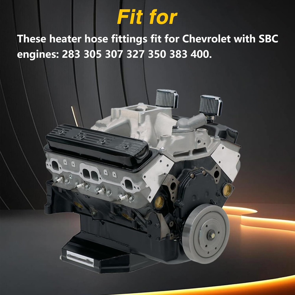 2Pcs Upgraded Stainless Steel 1/2" NPT Heater Hose Fittings, 5/8" Intake Fitting