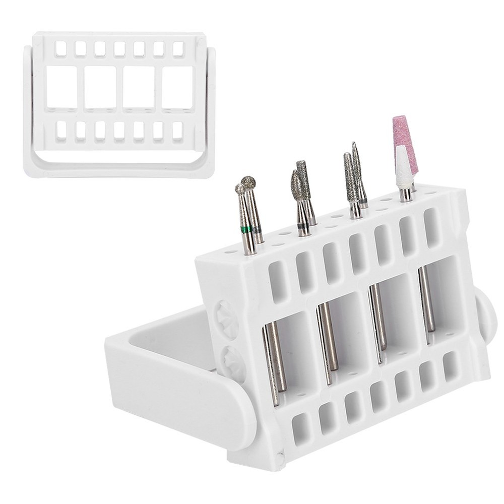 2pcs Nail Drill Bits Holders Practical Storage Stand For Home Professional Use