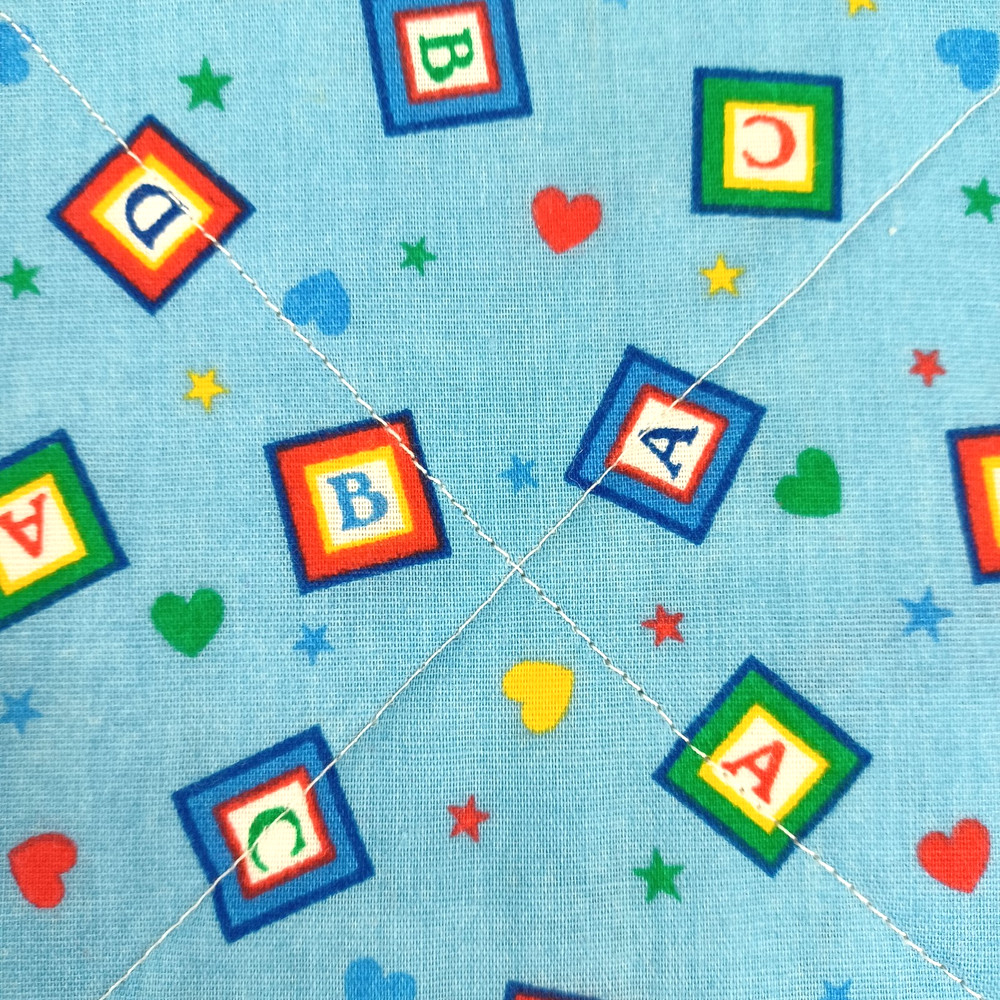 Handmade Potholder Both Sides Alphabet Pattern Multicolor Hot Pad 8 x 8.5"