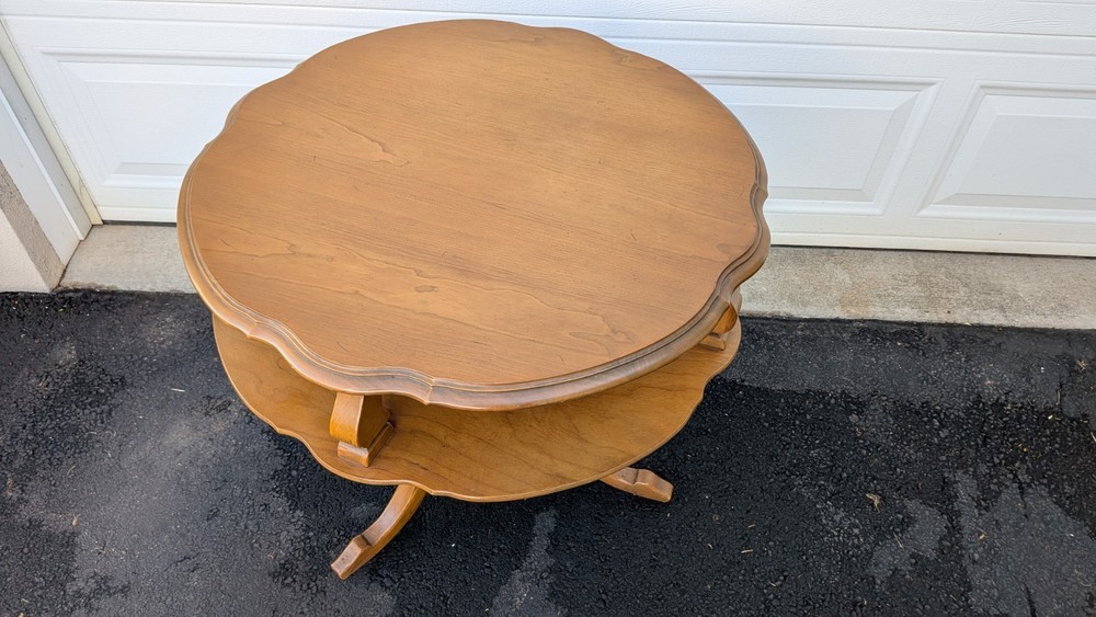 Vintage Round Curio Table 2 Tier