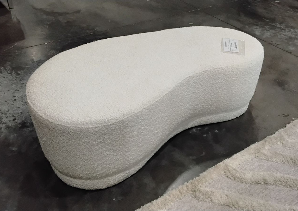 Nimbus 48" Upholstered Ottoman Bench in Cream