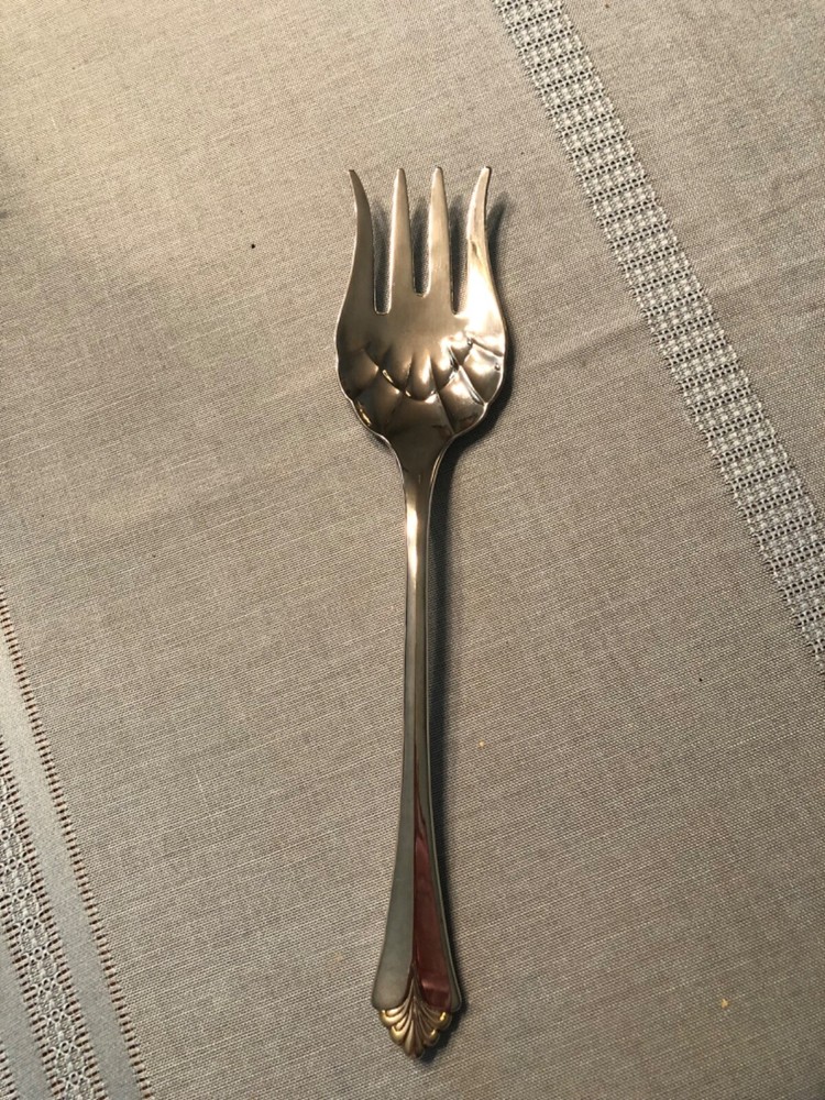 Royal Limited Silverplate Serving Fork With Gold Accent