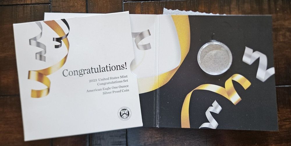 2023 Congratulations Set (23RF) OGP & Capsule For Proof Silver Eagle | No Coin