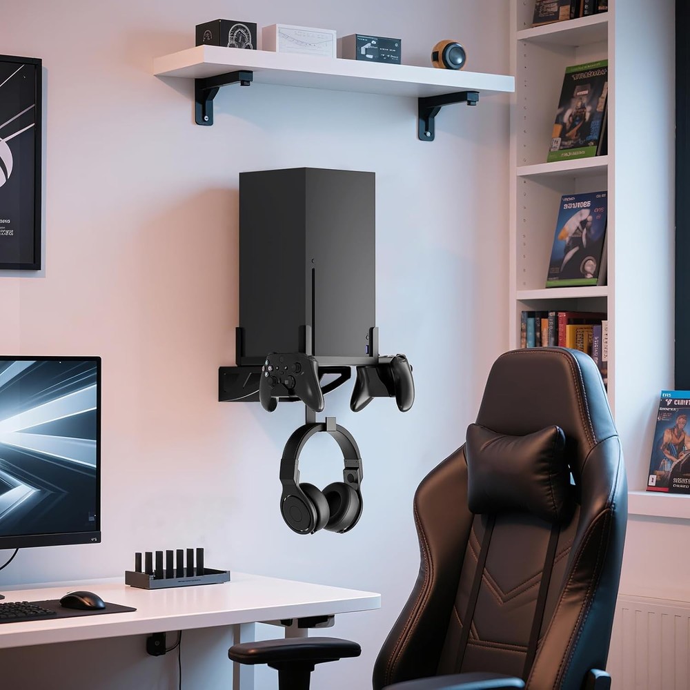 Wall Mount for Xbox Series X Multifunctional Bracket Controller Headset Holders