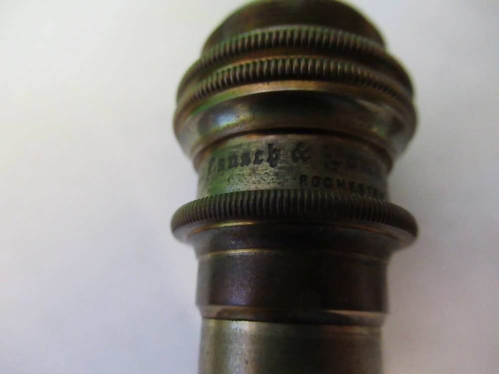 ANTIQUE BAUSCH LOMB BRASS OBJECTIVE 4mm MICROSCOPE PART AS PICTURED S1-B-19