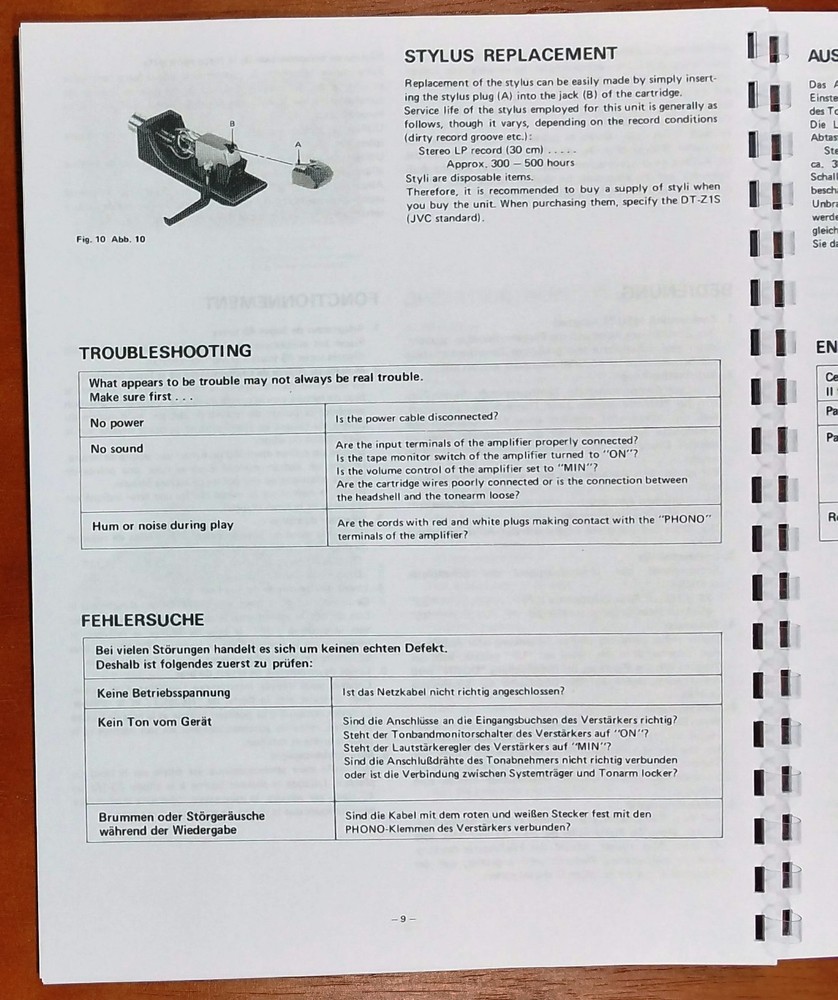 JVC QL-A2 Turntable Owners Manual