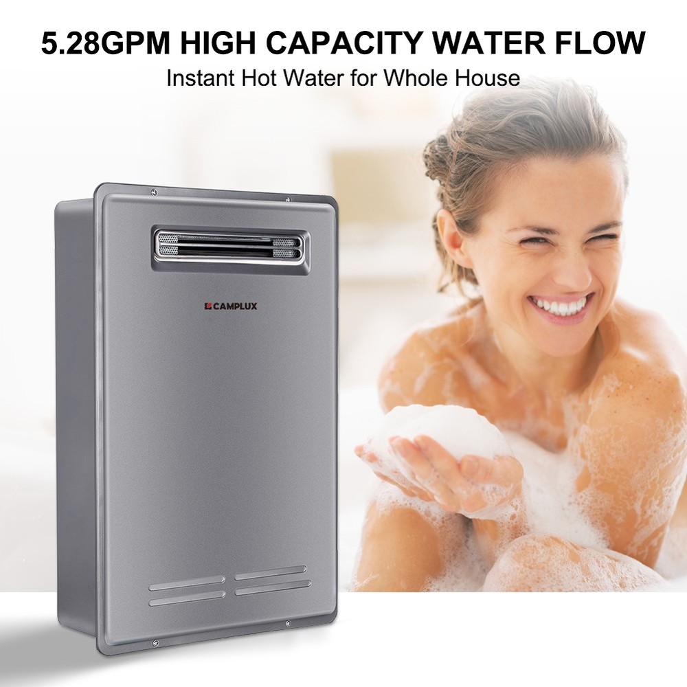CAMPLUX Tankless Water Heater Natural/Propane Gas Outdoor 6.86 GPM Whole House