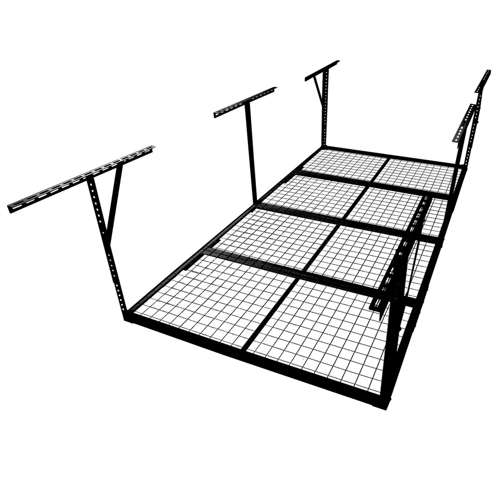 4x8FT Overhead Garage Ceiling Storage Rack 600lbs Load Adjustable Wall Tool Rack