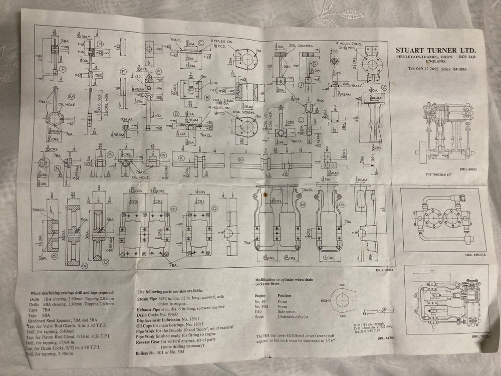 Stuart Turner 10V Engine Machined Parts