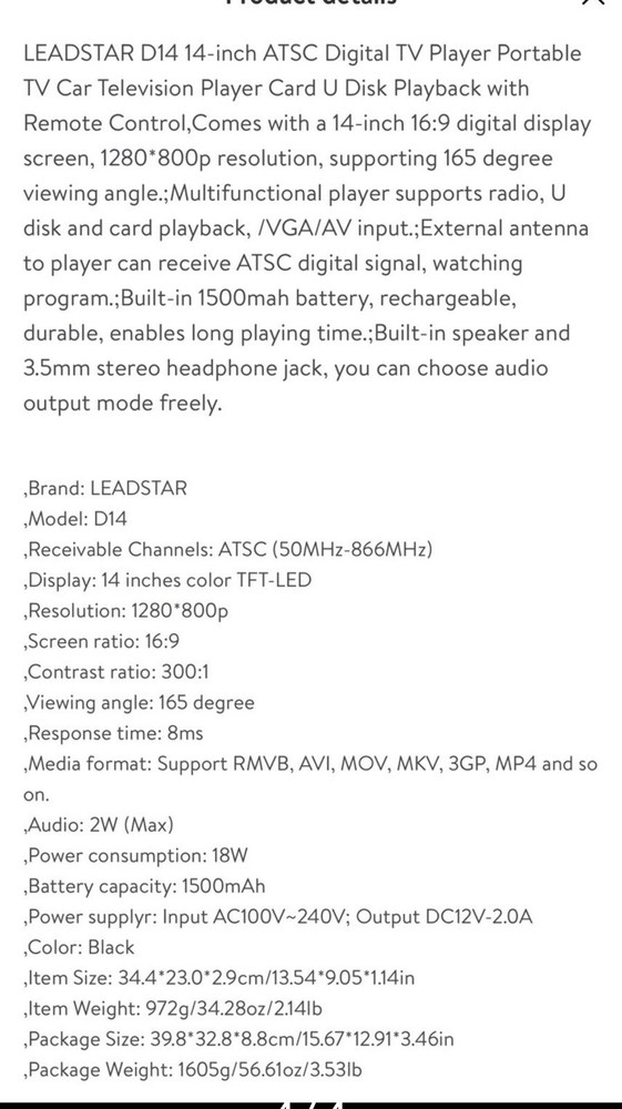 Leadstar Portable Digital Screen