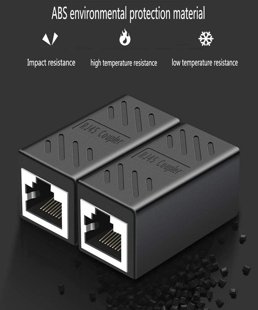 RJ45 Coupler 2 Pack Ethernet Cable Extender Inline LAN Connector Plugs for Ca...