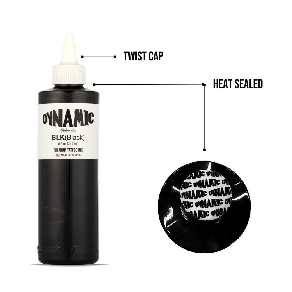 Dynamic Color Co Black Ink 8oz Bottle 8 fl oz,