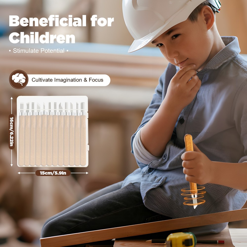 12Pcs Professional Wood Carving Hand Chisel Tool Set Woodworking Gouges Steel