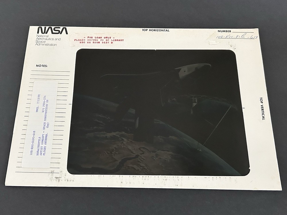1981 NASA KSC Space Shuttle Orbiter Flight Antenna Presentation Transparency-618