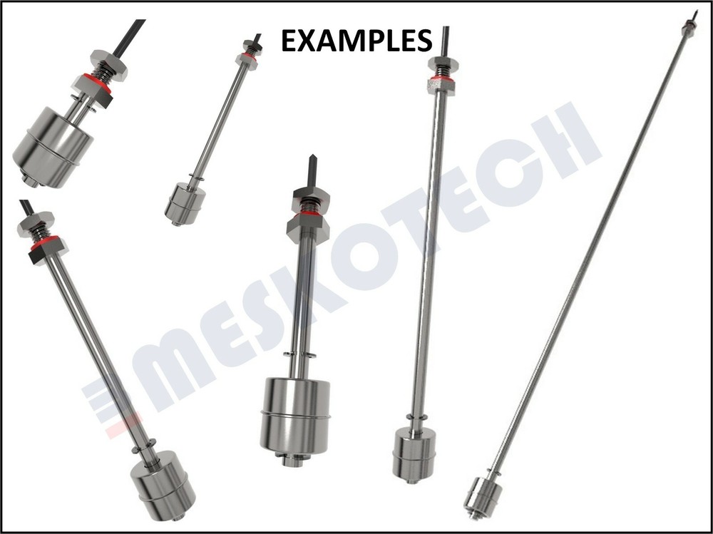Float switch liquid level sensor stainless steel NO/NC 2" - 32" M10 or flange