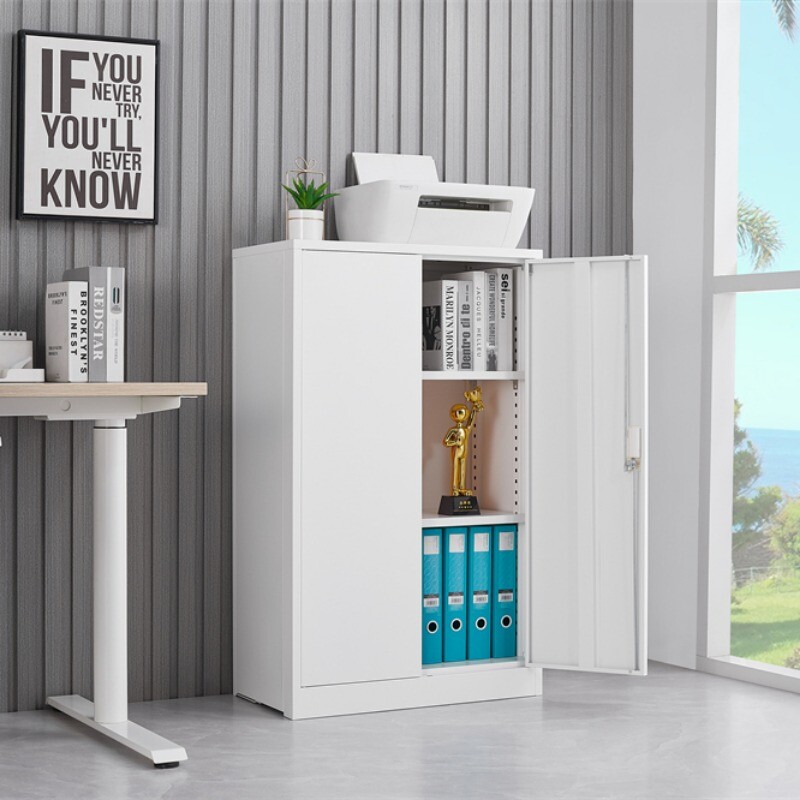Metal Storage Cabinet with Locking Doors and Adjustable Shelf, Folding Cabinet