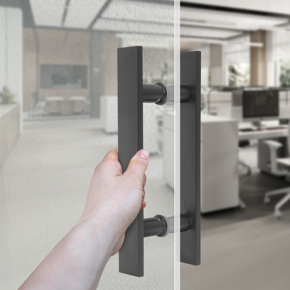 Double Sided Stainless Steel Door Handle 0.4" Pull Push Sliding Barn Door Handle