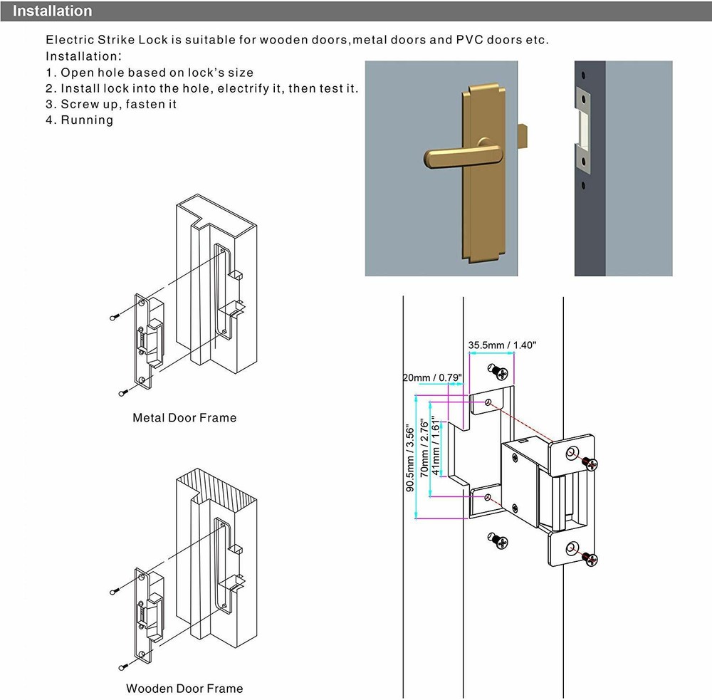Electric Strike Door Lock for Access Control System Fail Secure