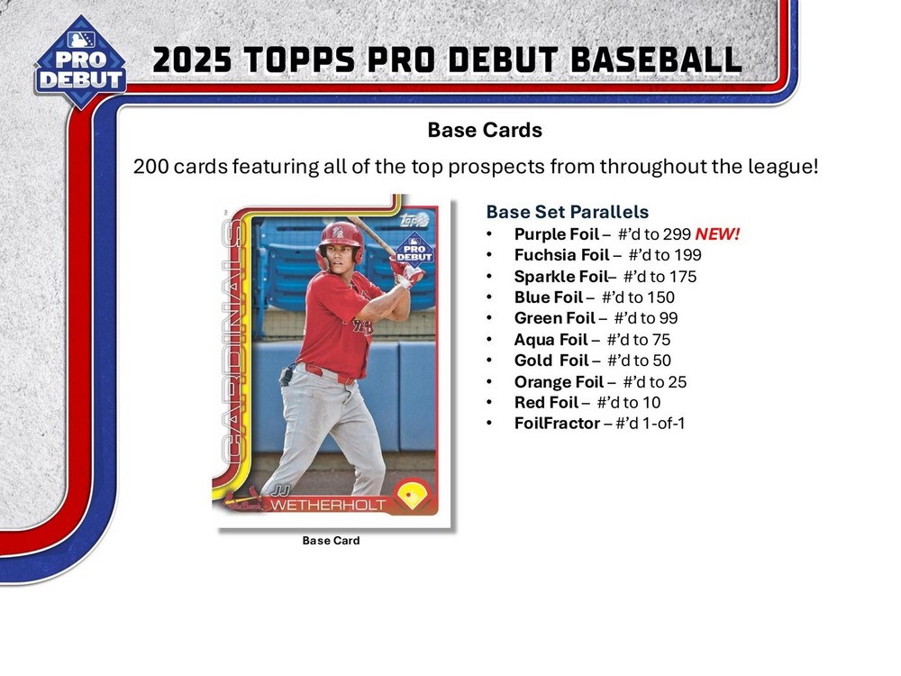 2025 TOPPS PRO DEBUT BASEBALL HOBBY BOX