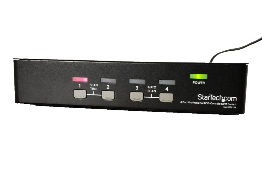 StarTech 4 Port 1U Rackmount USB KVM Switch with OSD - Rack-mountable