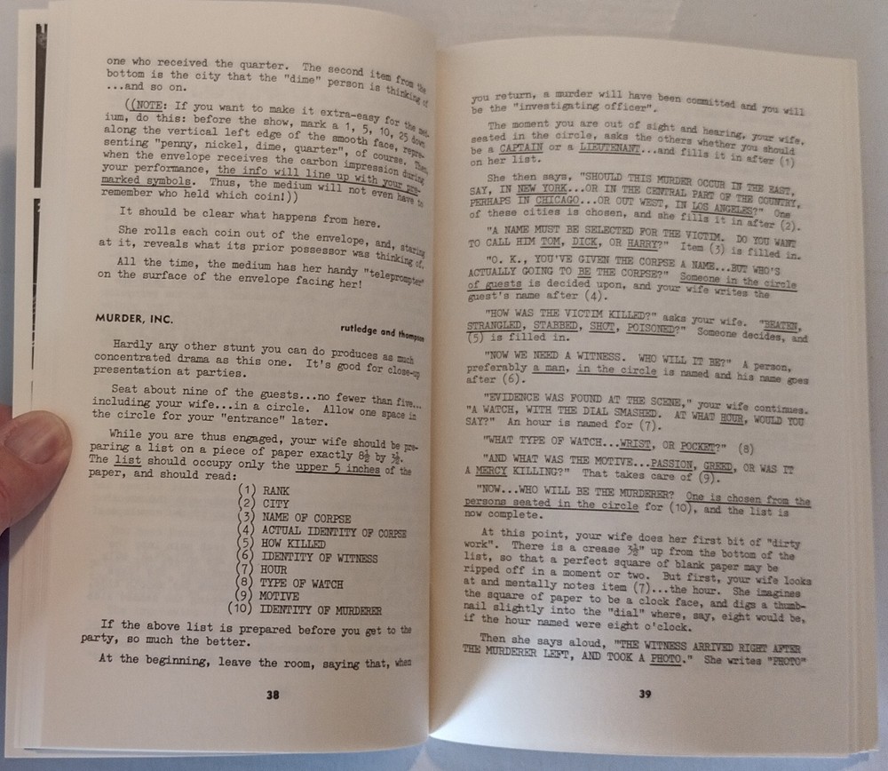 VINTAGE Between Two Minds by J.G. Thompson & Ned Rutledge Magic Book