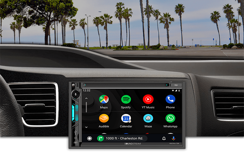 SOUNDSTREAM DOUBLE DIN 7" DVD CD BLUETOOTH APPLE CARPLAY ANDROID AUTO VRCPAA-7DR