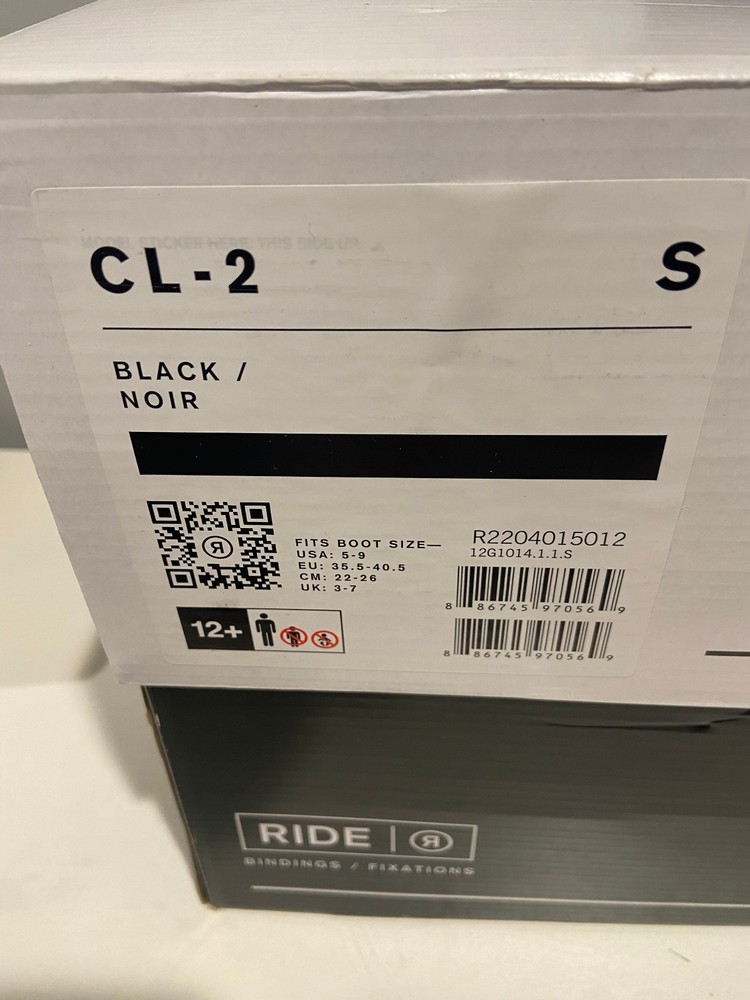 RIDE CL -2 size Small Snowboard binding Black