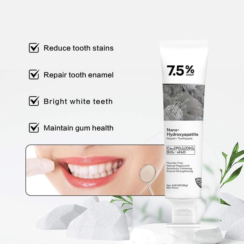 7.5% Hydroxyapatite Toothpaste Remove Yellow Tooth Stains For Sensitive Teeth~👍