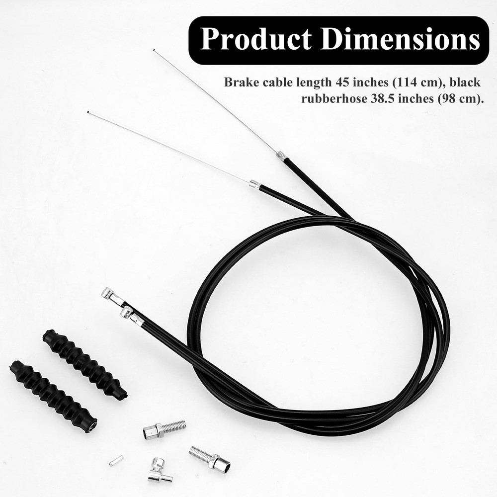 2 Pack Rollator Brake Cable Replacement, 41" for Folding Black
