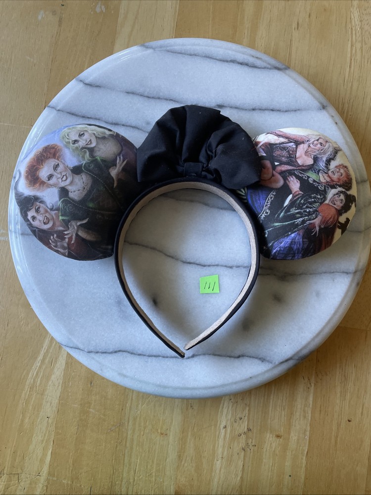 Disney Handmade Mouse Ears Hocus Pocus light Up  EUC #111