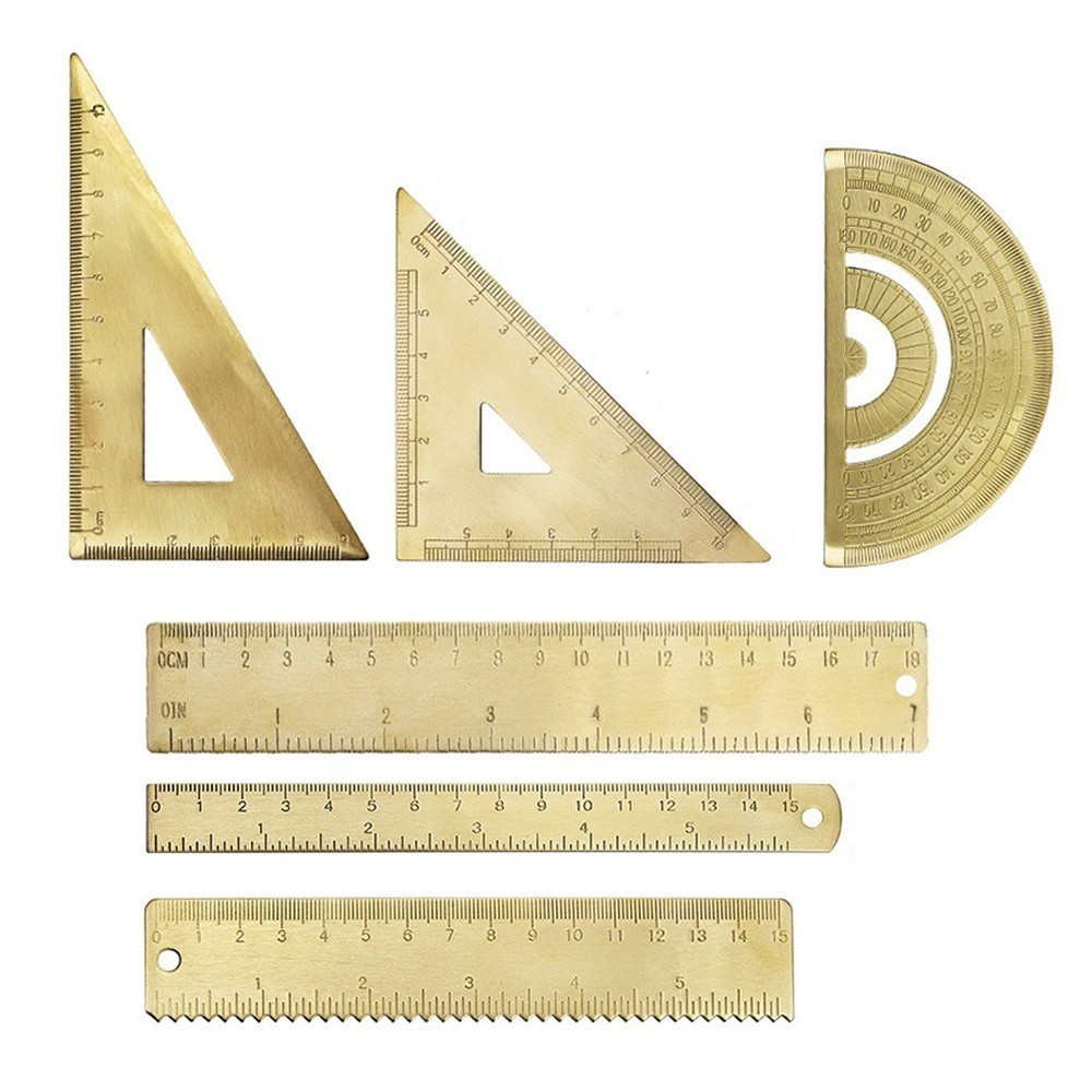 Triangle Ruler Brass Ruler Measuring Portable Measuring Tools Protractor