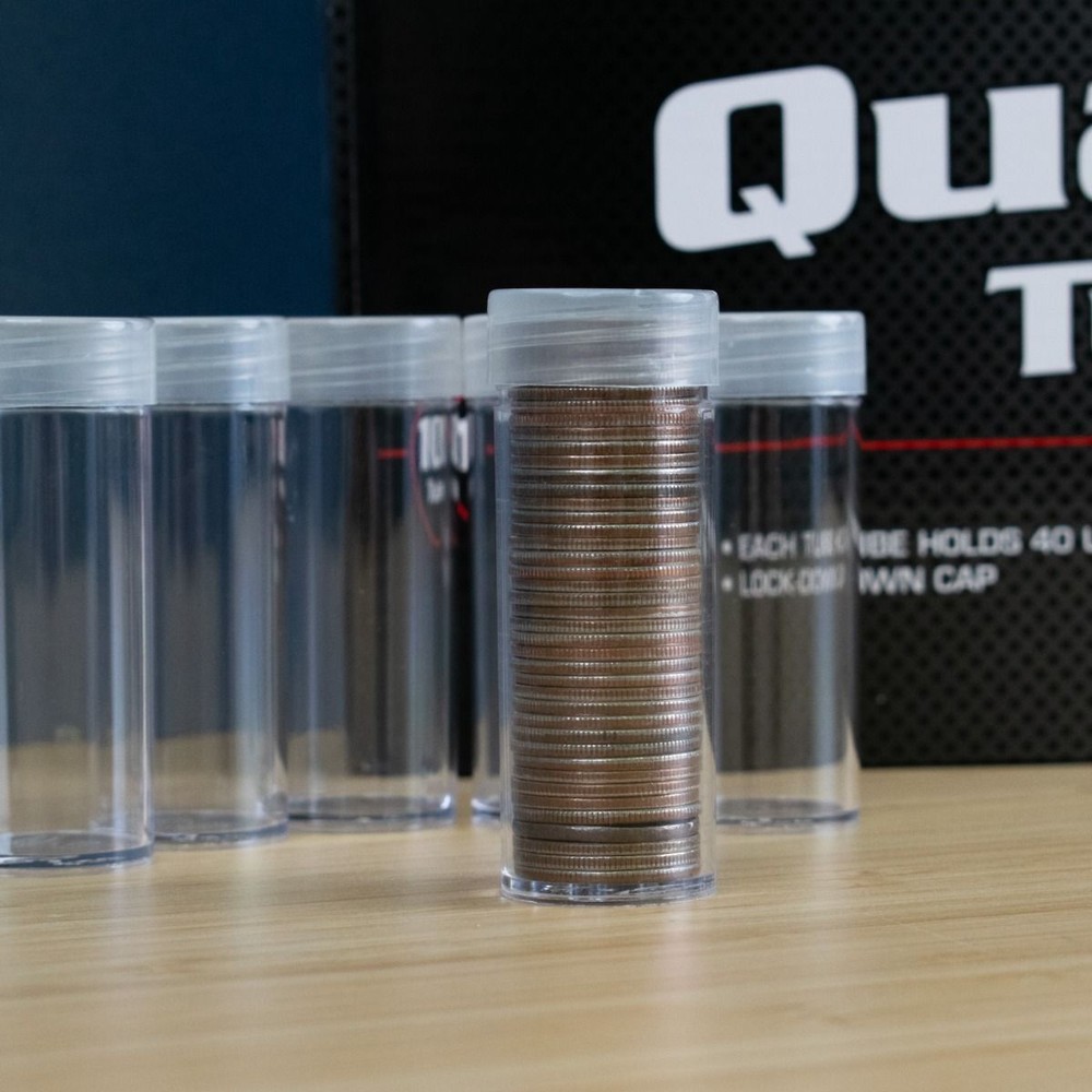 100 BCW Quarter Sized Coin Tubes