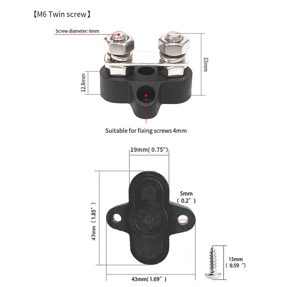 M6 Dual Connection Bolt Battery Terminals for Efficient Power Distribution