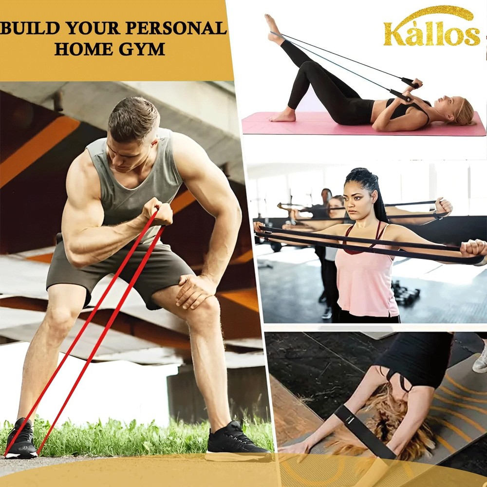 8-Piece Resistance Band Set for Home Workout with Pull-Up Assistance Loop and...