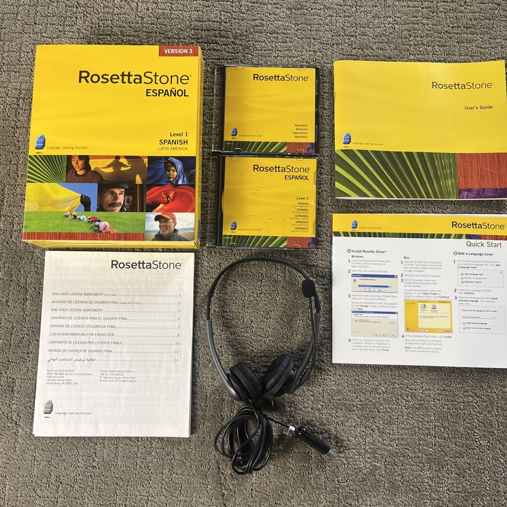 Rosetta Stone Spanish Level 1 Version 3 Complete With Headset