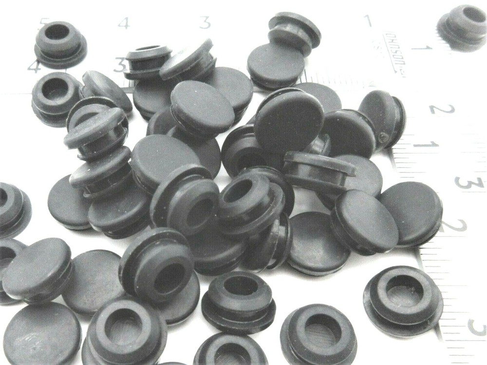 7/16” Solid Rubber Grommet Panel Plug 5/8" OD Fits 1/8” Thick Panel