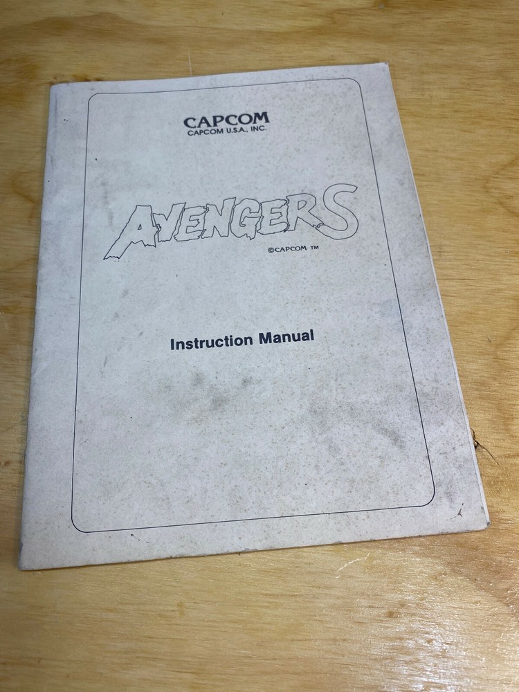 Original Avengers Capcom   arcade video game owners manual