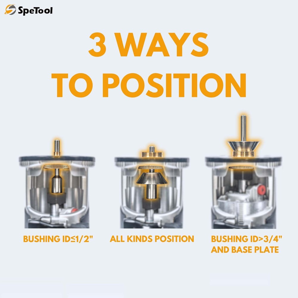 SpeTool 10-Piece Solid Router Guide Brass Router Template Bushing Guide Set with