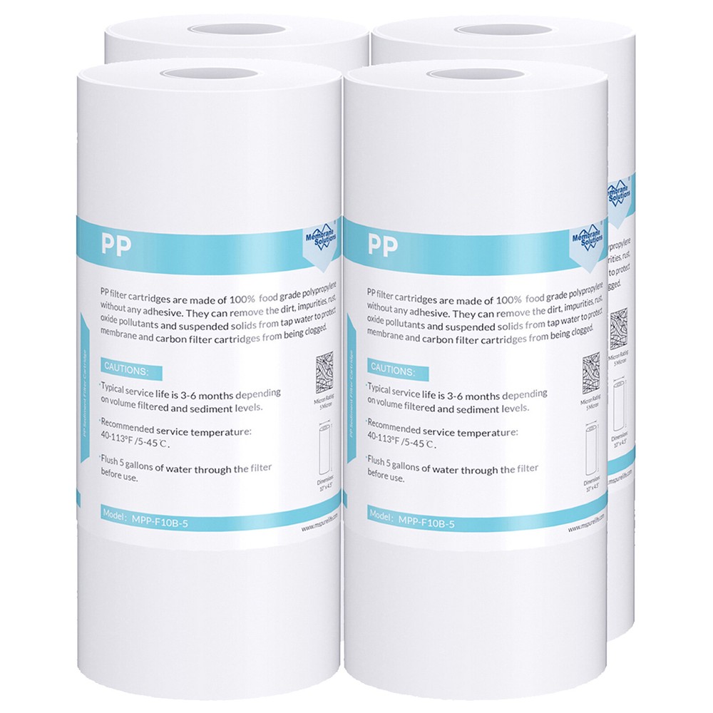 4Pack 5 Micron 4.5"x10" Sediment Water Filters Whole House Cartridge Replacement