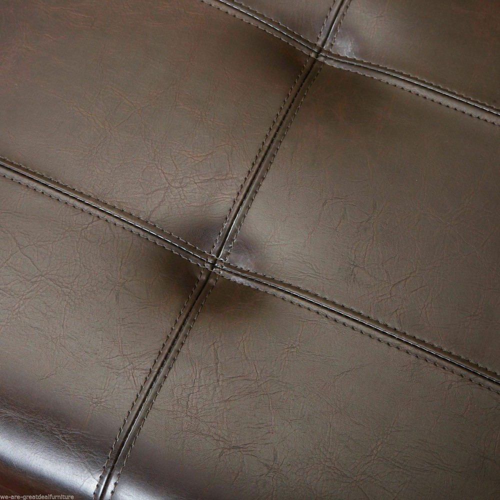 Murray Rectangle Double Flip Leather Storage Ottoman Coffee Table