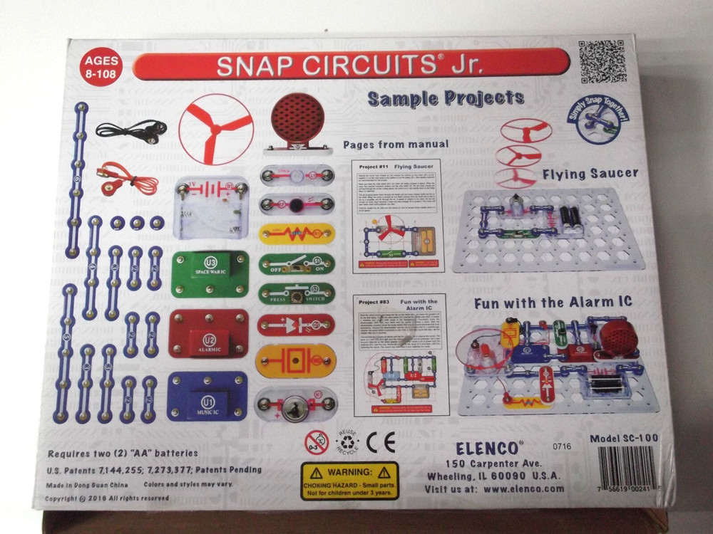 ELENCO Snap Circuits Jr.� 100 Experiments Electronics Discovery Kit Set Complete