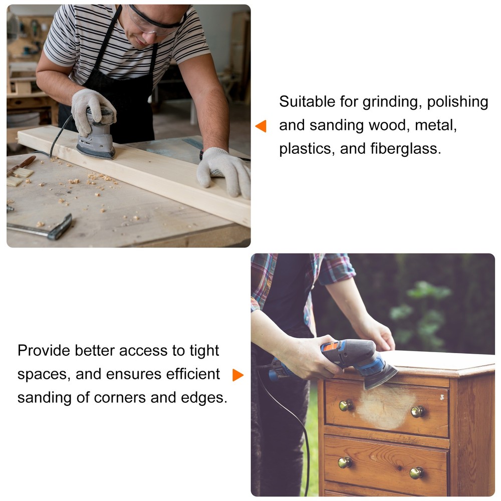 60pcs 60 Grits 80mm Aluminum Oxide Triangular Hook & Loop Sandpapers Pads