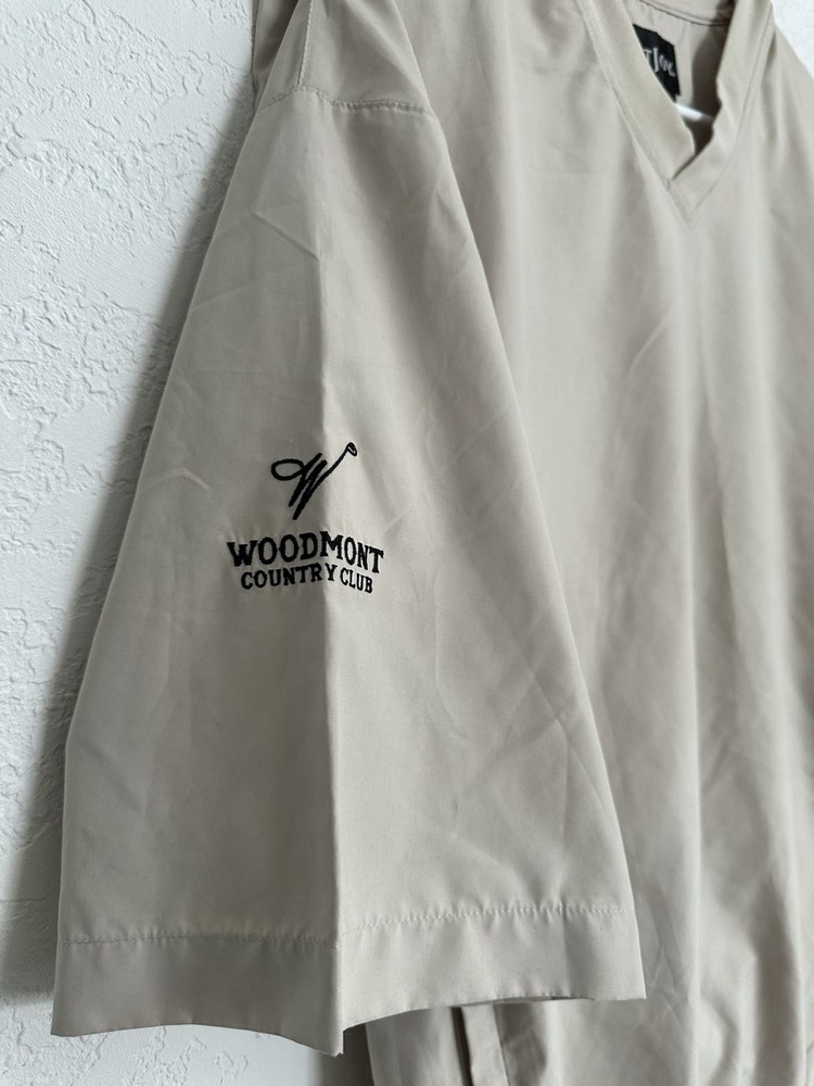 FootJoy V Neck Windbreaker Golf Shirt Jacket Men Sz Medium Pullover Short Sleeve