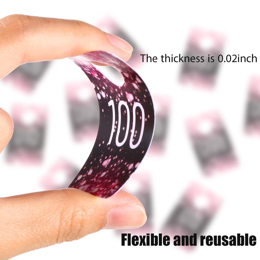 100 Pieces Live Plastic Number Tags Consecutive Reusable Normal and Mirrored ...