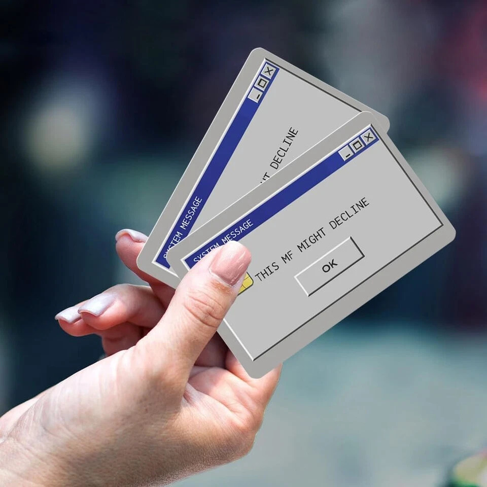Windows System Message Custom Vinyl Credit Card Sticker - 4 pack